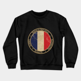 Vintage France French Republic Europe European EU Flag Crewneck Sweatshirt